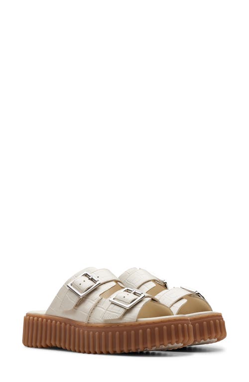 Clarks(r) Torhill Platform Slide Sandal Cream Interest at Nordstrom,