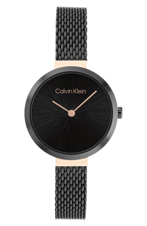 Calvin Klein Mesh Strap Watch, 28mm in Black 
