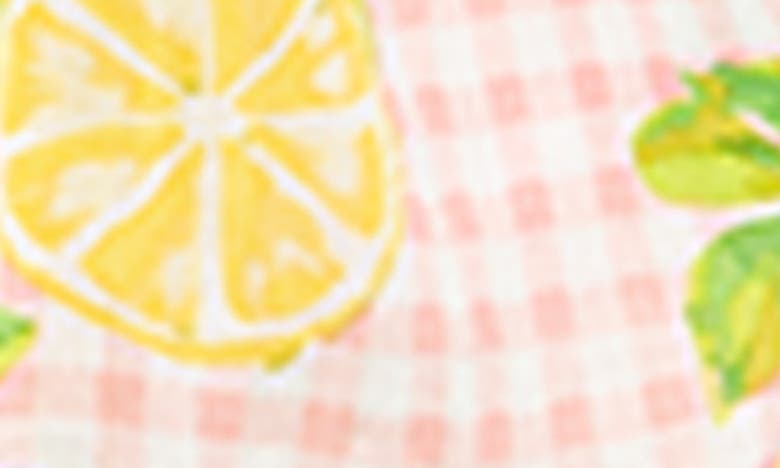 Saachi Gingham Citrus Tie Front Duster In Pink