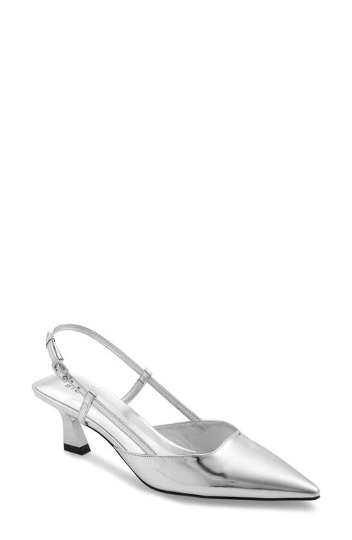 Stuart Weitzman Women's Vinnie 50 Slingback Kitten Heels In Silver