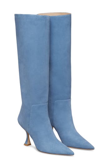 Stuart Weitzman Xcurve 85 Slouch Boot In Blue Steel
