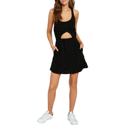 Rvca Pathway Cutout Waist Minidress, Black