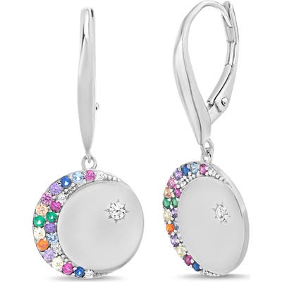 Lesa Michele Cubic Zirconia Crescent Drop Earrings