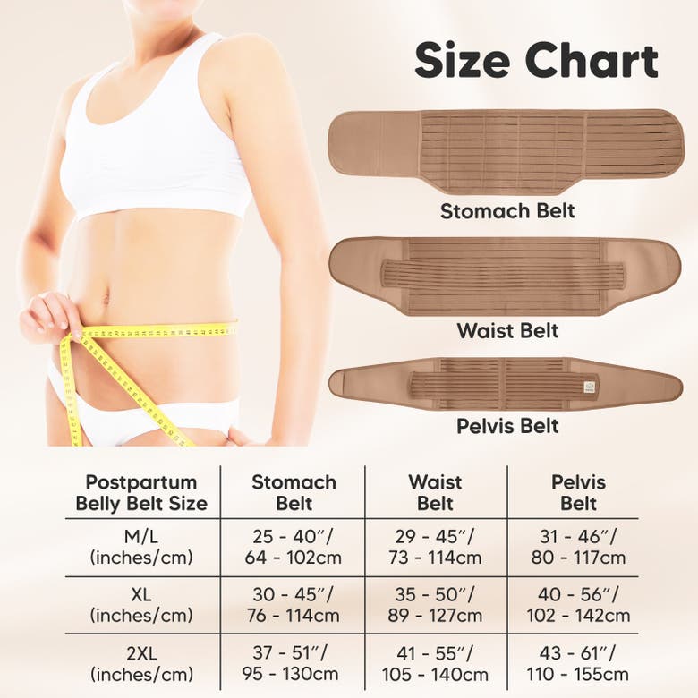 Keababies Revive 3-in-1 Postpartum Recovery Support Belt In Warm Tan