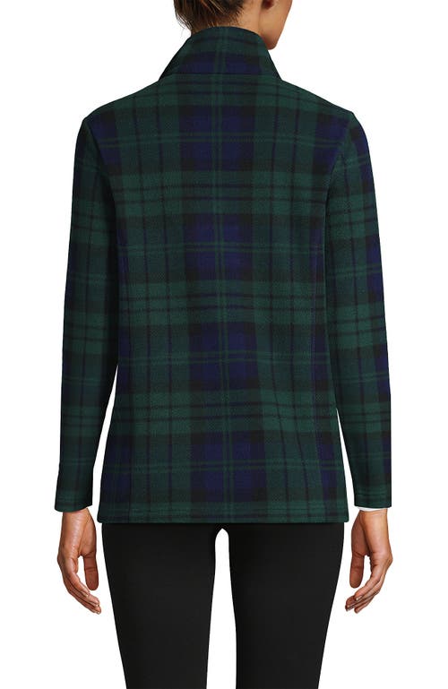 Shop Lands' End Anyweather Fleece Quarter Zip Pullover In Deep Forest Blackwatch Plaid