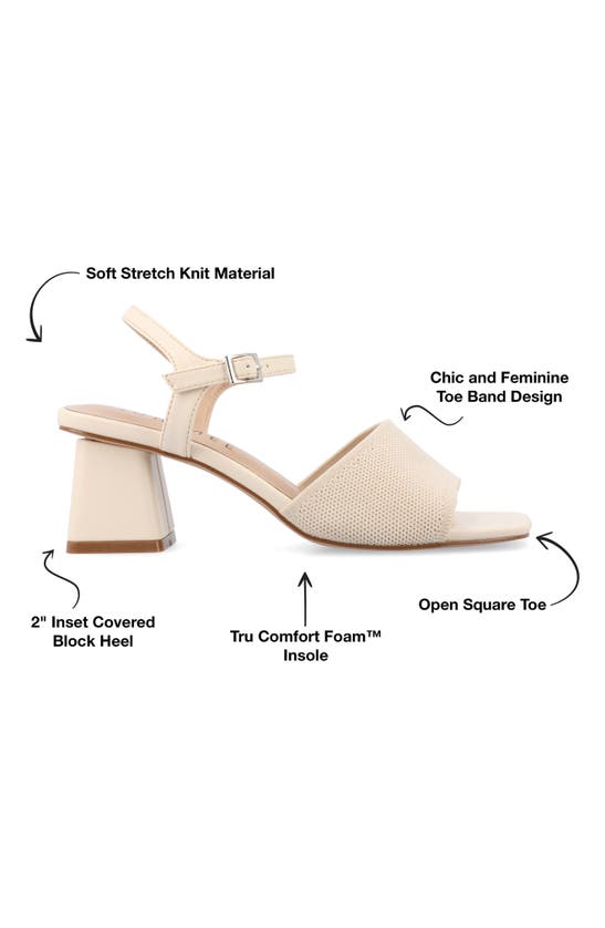 Shop Journee Collection Evylinn Knit Block Heel Sandal In Beige