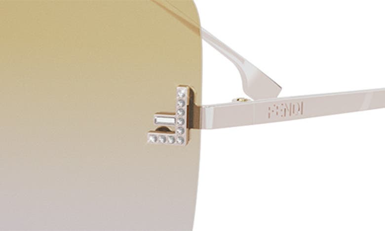 Shop Fendi The  First 65mm Oversize Square Sunglasses In Shiny Rose Gold / Brown