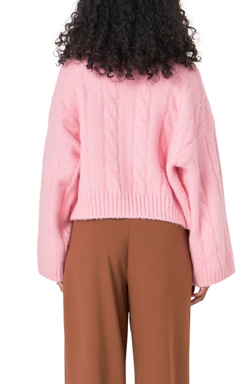 Shop Endless Rose Cable Stitch Sweater In Pink