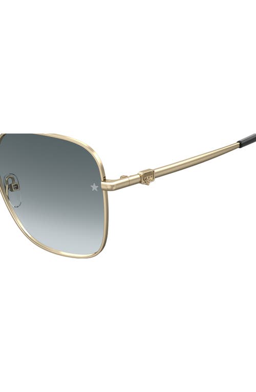 Shop Chiara Ferragni 57mm Square Metal Sunglasses In Gold Black/grey Shaded