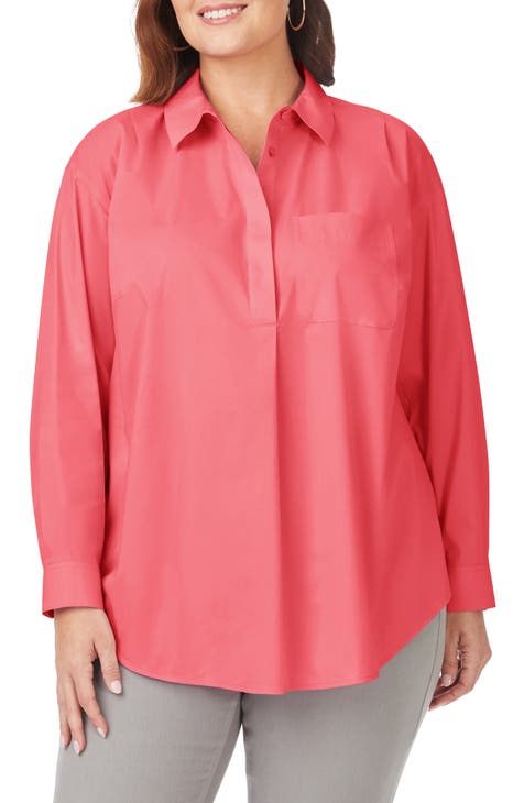 Coral Plus-Size Tops for Women