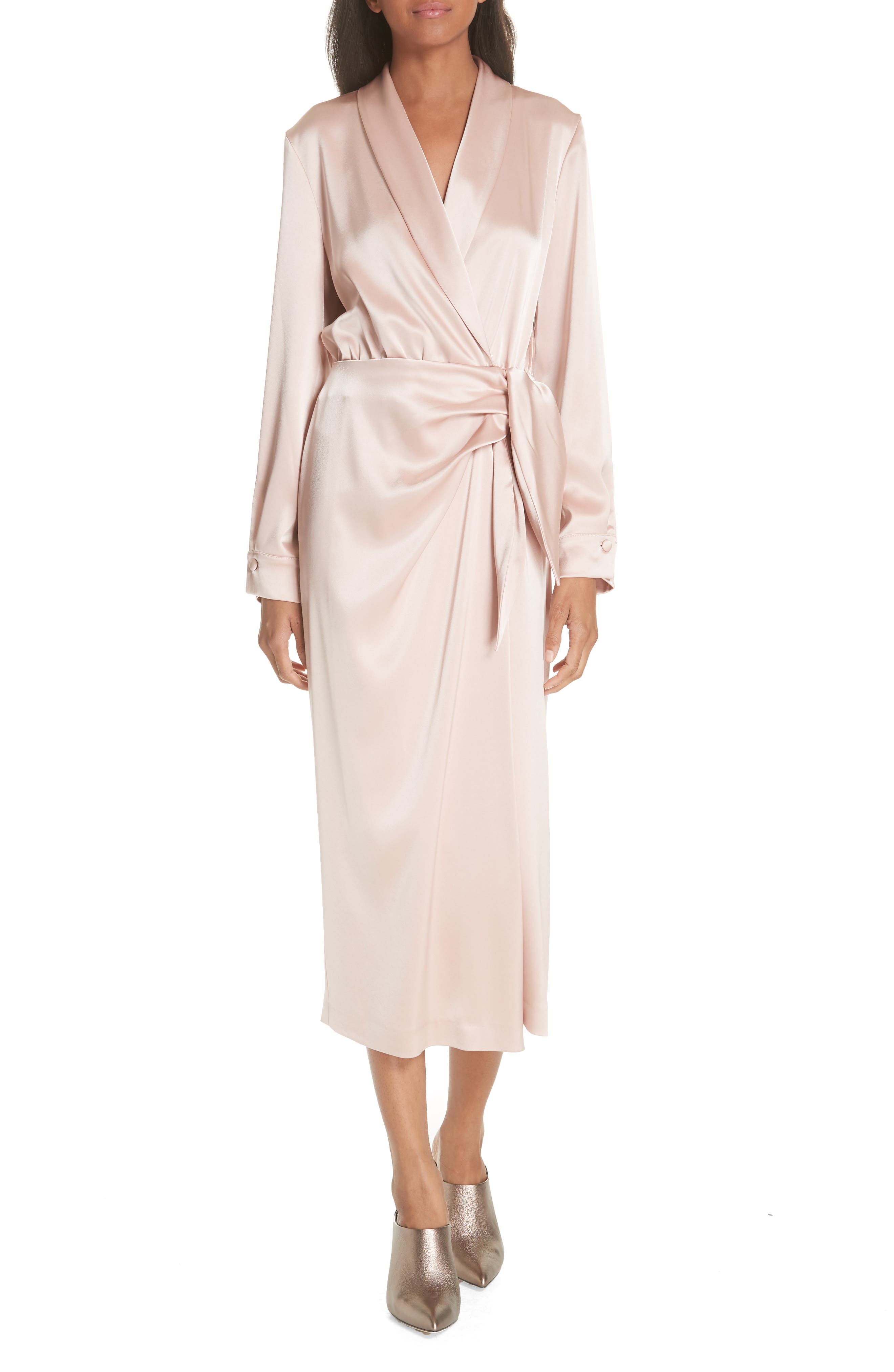 nanushka ezra satin wrap dress