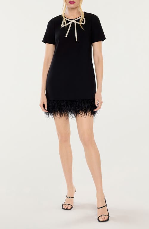 Shop Likely Marullo Crystal Bow Shift Dress In Black