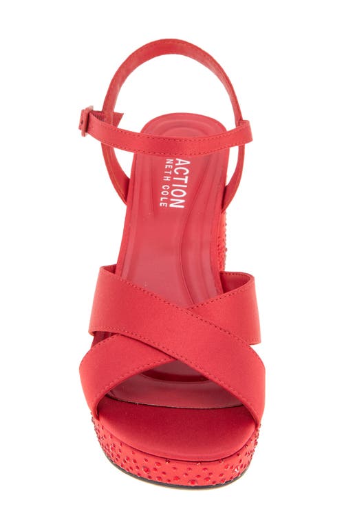 Reaction Kenneth Cole Reeva Platform Sandal In Rio Red Silk