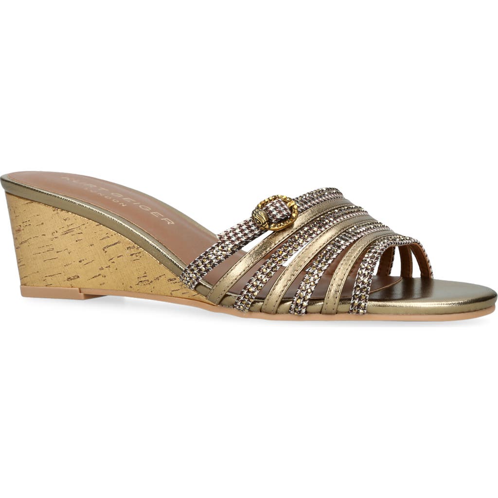 Kurt Geiger Pierra Wedge Slide Sandal In Dark Beige