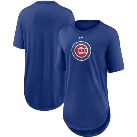 Women's G-III 4Her by Carl Banks Heather Gray Chicago Cubs Heart V-Neck Fitted T-Shirt Size: Large