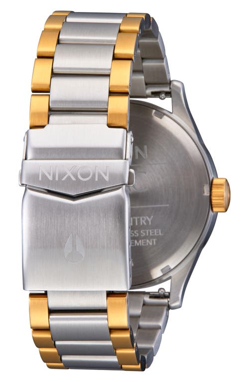 Shop Nixon X 2pac Sentry Bracelet Watch, 42mm In Gold/silver/black