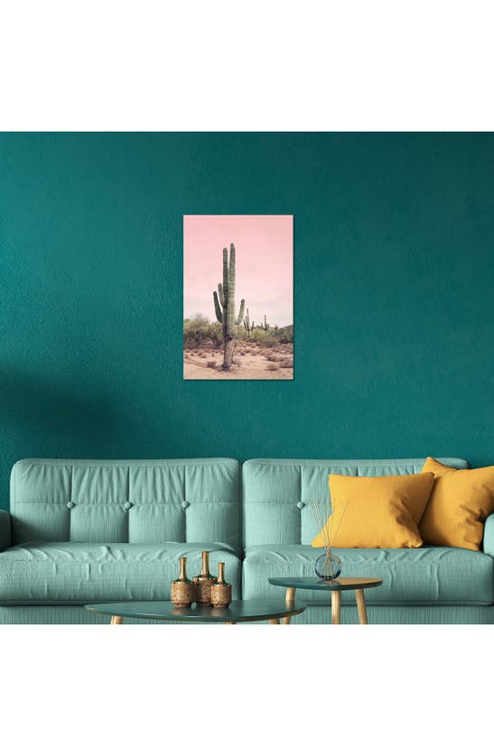 Icanvas Cactus Photography Canvas Print In Pink Multi