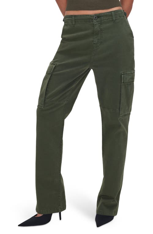 Good American Uniform Brushed Twill Cargo Pants in Fatigue001 at Nordstrom, Size 4