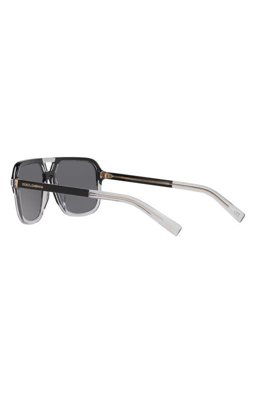 Dolce & Gabbana Dolce&gabbana 58mm Polarized Square Sunglasses In Matte Black/grey