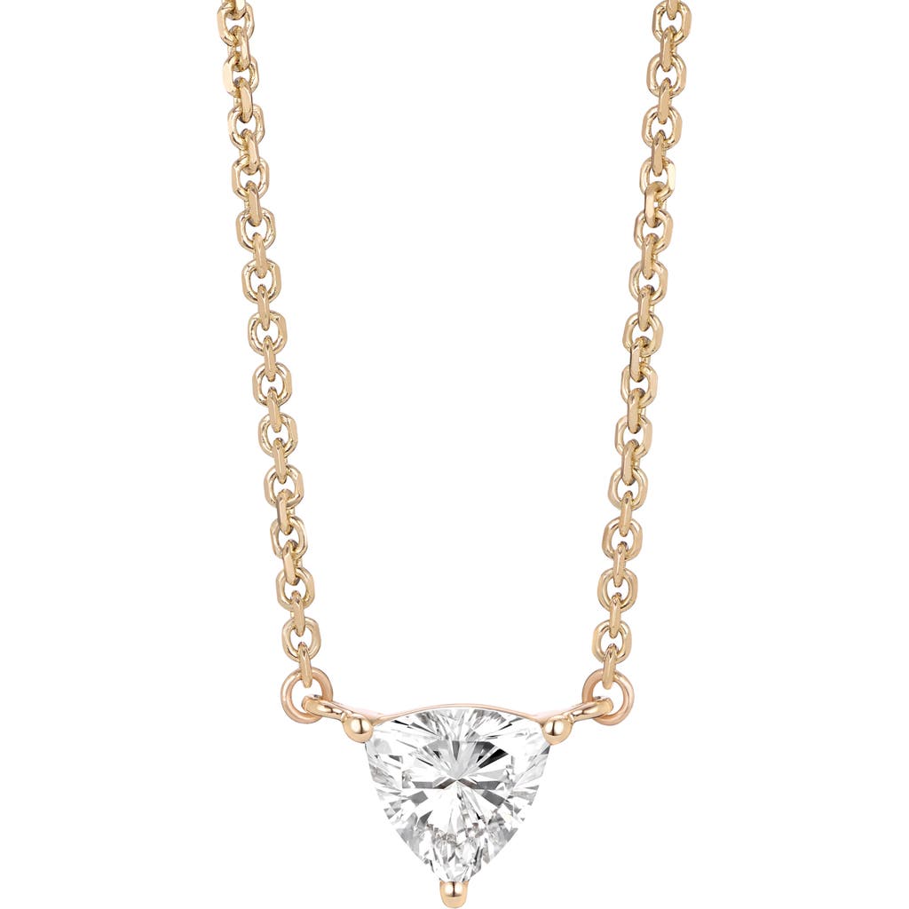 Lightbox 0.375-carat Lab Grown Trillion Diamond Necklace In Gold