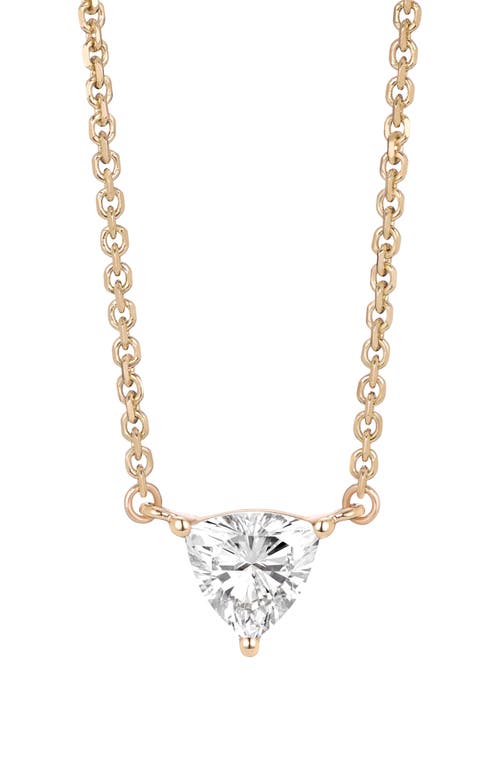 0.375-Carat Lab Grown Trillion Diamond Necklace in White/14 Yellow Gold