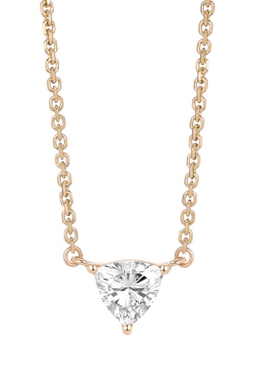 Shop Lightbox 0.375-carat Lab Grown Trillion Diamond Necklace In White/14 Yellow Gold