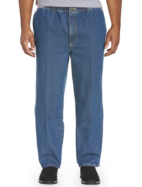 Harbor Bay By Dxl Full-elastic Waist Jeans In Med Stonewash