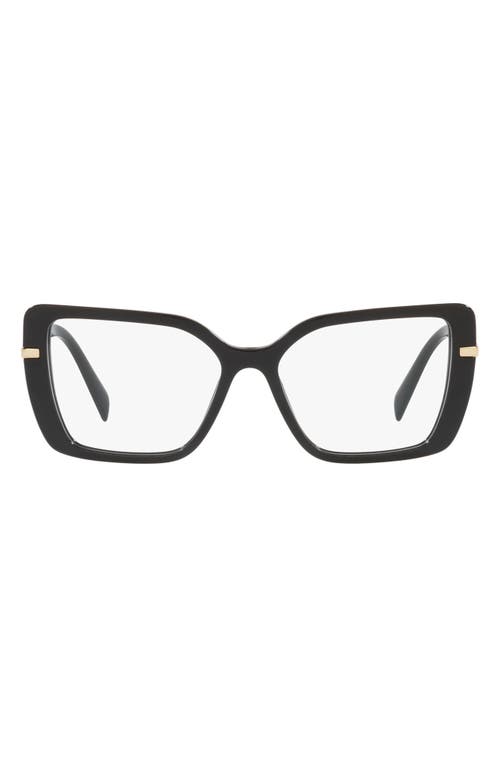 Prada 53mm Square Optical Glasses in Black at Nordstrom