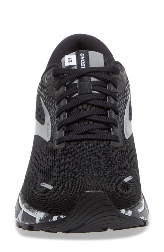 Brooks Men's Ghost 14 Running Sneakers From Finish Line In Black/ Grey/ White