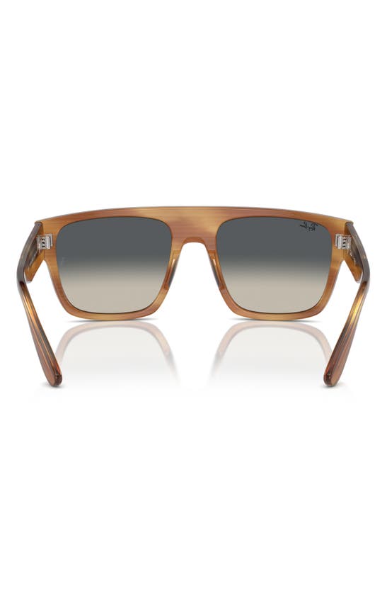 Shop Ray Ban Ray-ban 57mm Square Sunglasses In Striped Brown