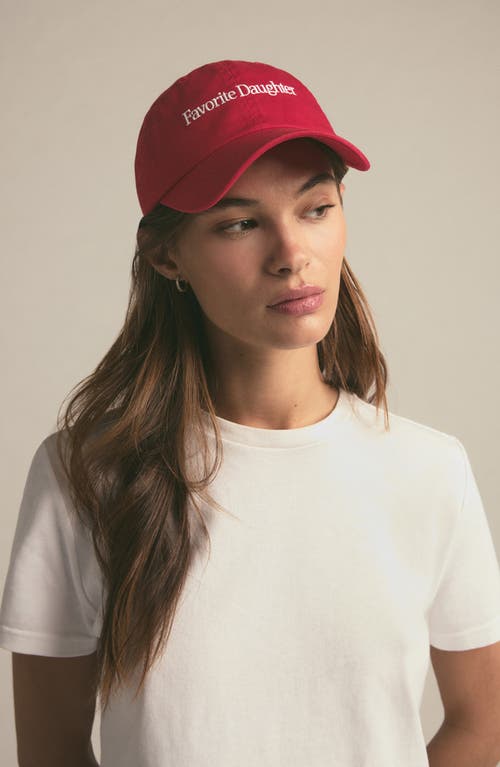 Shop Favorite Daughter Classic Logo Cotton Twill Baseball Cap In Red/white