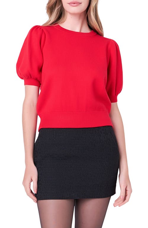 Shop English Factory Puff Sleeve Sweater In Red