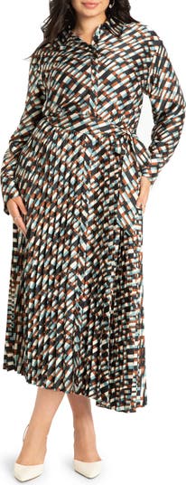 Eliza j geo print belted shirtdress hot sale