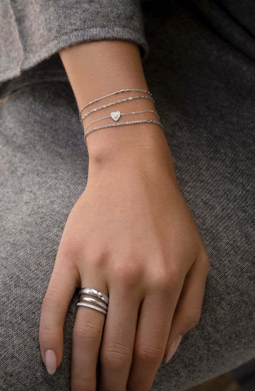 Shop Bony Levy Mika Pavé Diamond Heart Bracelet In 18k White Gold