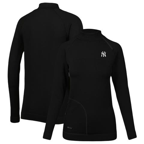 Lids New York Yankees Levelwear Women's Verse Asymmetrical Raglan Tri-Blend  Quarter-Zip Jacket - Black