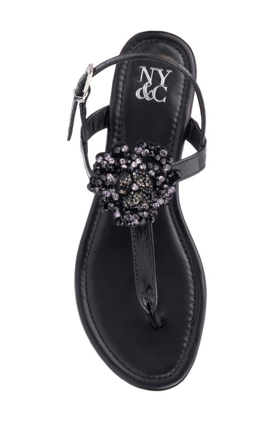 New York And Company Ailis Thing Toe Sandal In Black
