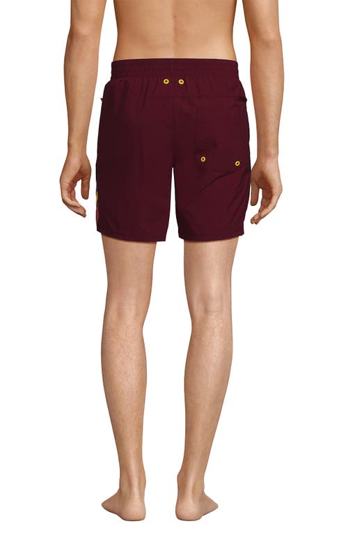 Shop Lands' End 7" Volley Swim Trunks In Red Grape Colorblock