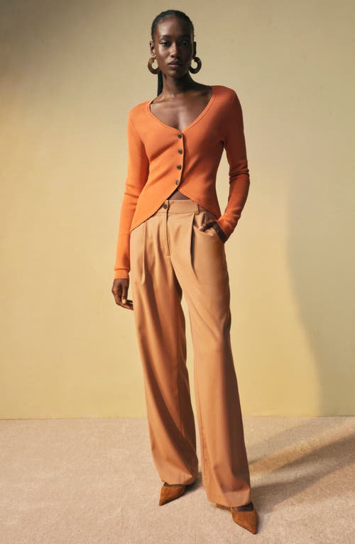 Shop Nordstrom X Harlem's Fashion Row House Of Aama Muted Stripe Pleated Pants In Tan- Ivory Ticking Pinstripe