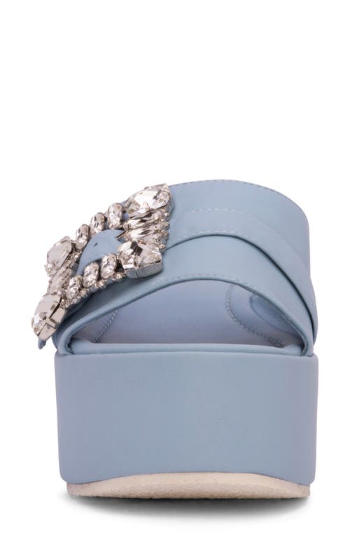 Shop Beautiisoles Dita Platform Slide Sandal In Sky Blue