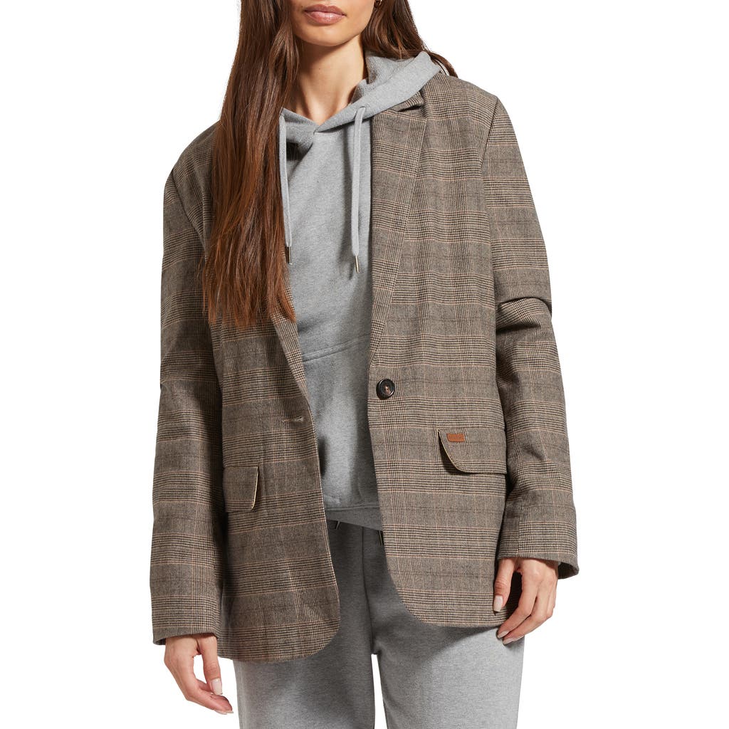 Brixton Manhattan Houndstooth Stretch Cotton Sport Coat In Brown/cream Houndstooth