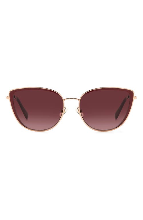 Shop Kate Spade New York Staci 56mm Gradient Cat Eye Sunglasses In Red Gold/burgundy Shaded