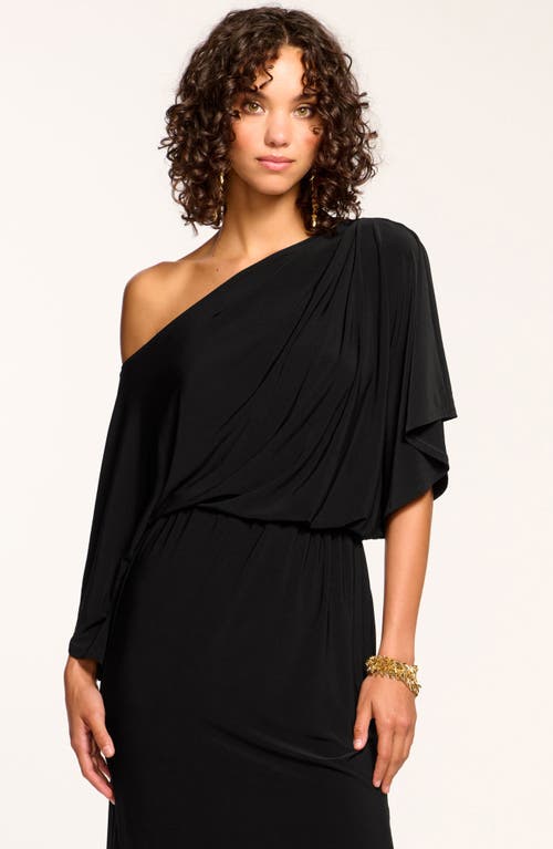 Shop Ramy Brook Carlina One-shoulder Midi Dress In Black