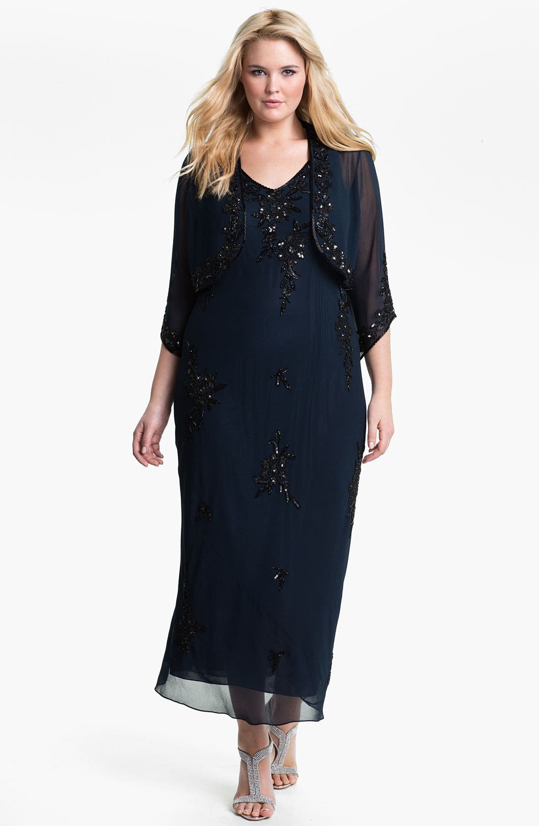 J Kara Beaded Chiffon Dress & Jacket Nordstrom