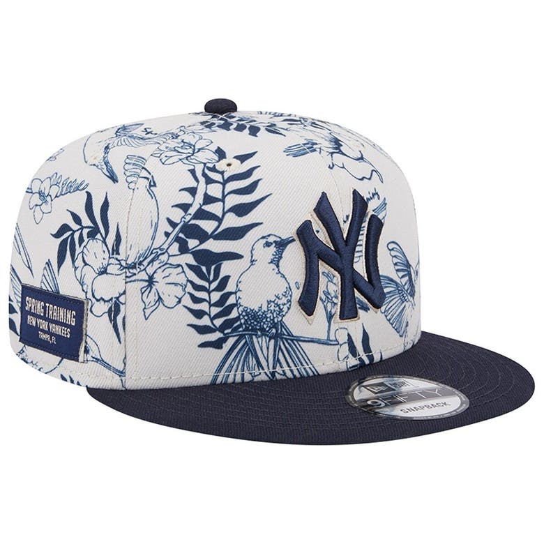 New Era White/navy New York Yankees Spring Training Bird 9fifty Snapback  Adjustable Hat