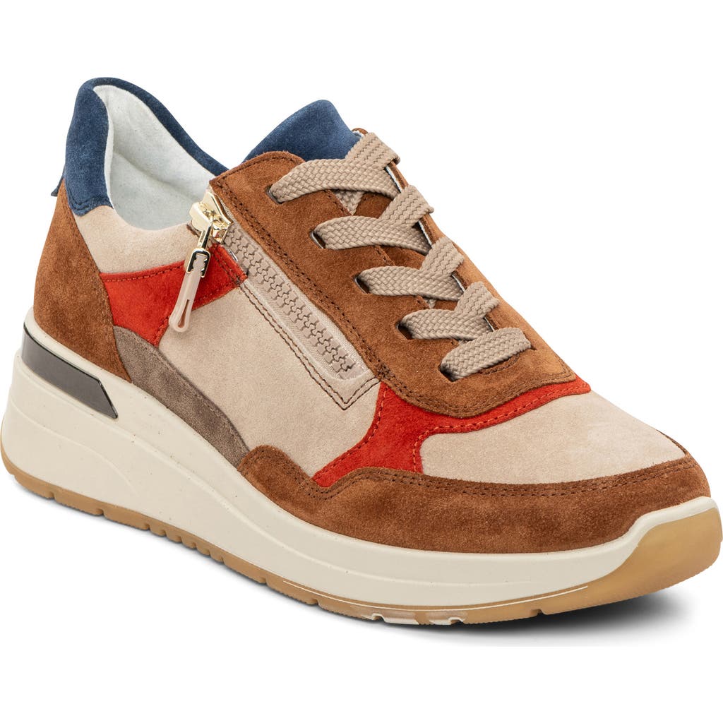 ara Gardenia Wedge Sneaker in Nuts/Sand Pump/Sesame