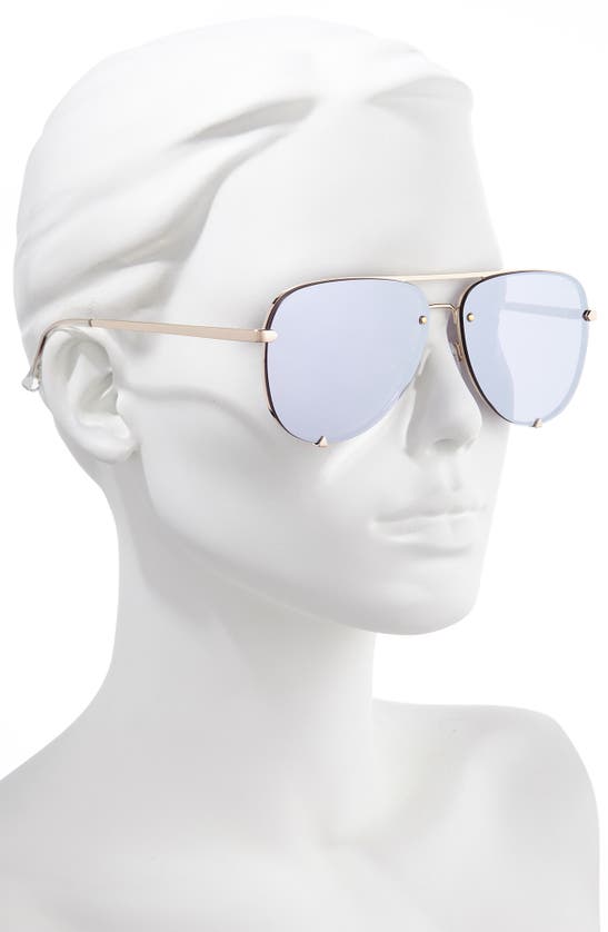 QUAY HIGH KEY 65MM OVERSIZE RIMLESS AVIATOR SUNGLASSES