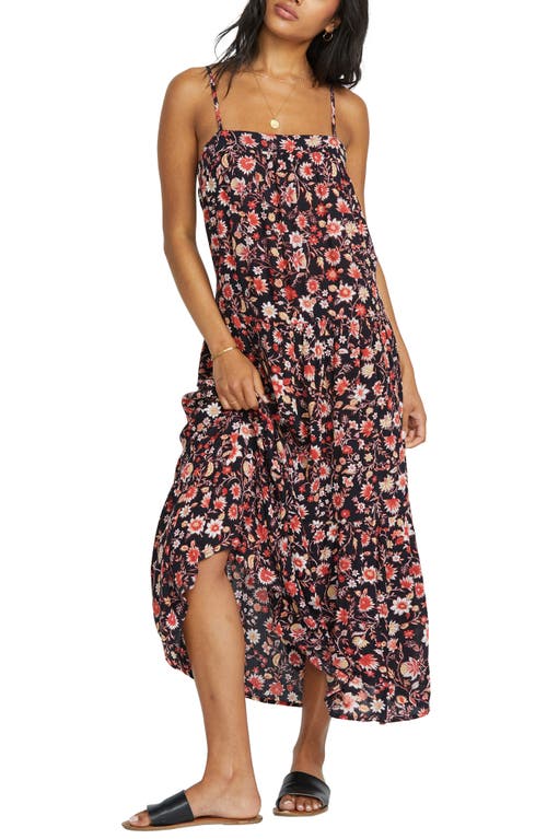 Billabong Golden Days Floral Sundress In Black Pebble