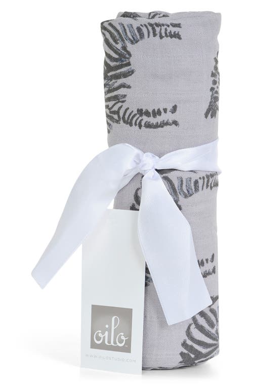 Oilo Zebra Swaddle Blanket in Gray at Nordstrom