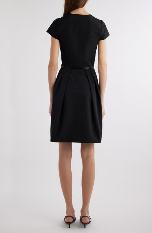 Shop Givenchy Short Sleeve Belted Fit & Flare Dress In Black