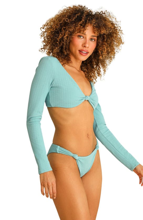 Dippin Daisys Bianca Long Sleeve Bikini Top In Surf Rider